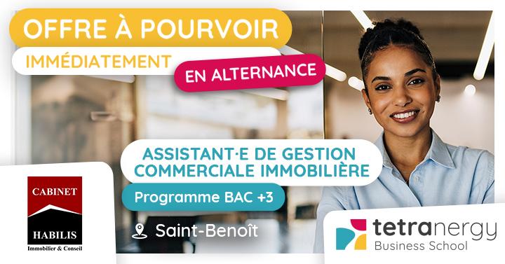 ASSISTANT·E DE GESTION COMMERCIALE IMMOBILIÈRE (Saint-Benoît)