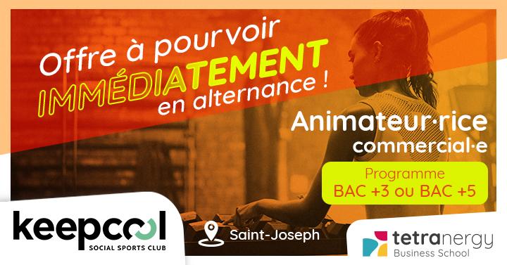 ANIMATEUR·RICE COMMERCIAL·E EN SALLE DE SPORT (Saint-Joseph)