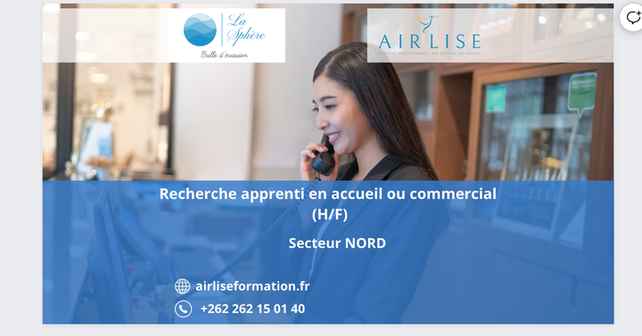 Apprenti chargé d'accueil ou commercial - France