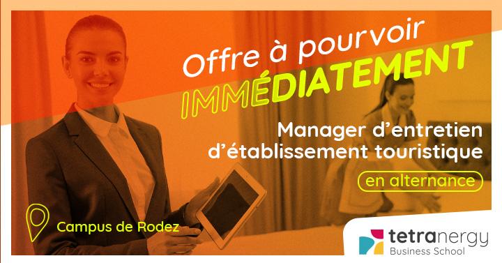 MANAGER ENTRETIEN + ACCUEIL H/F EN ÉTABLISSEMENT TOURISTIQUE (Millau)